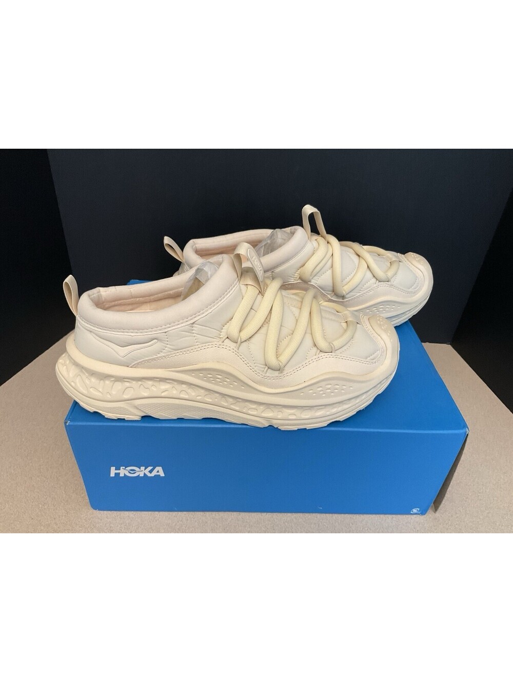 New! Womens Hoka One One  U Ora Primo Vanilla Cream Recovery Shoes. Size 11.
